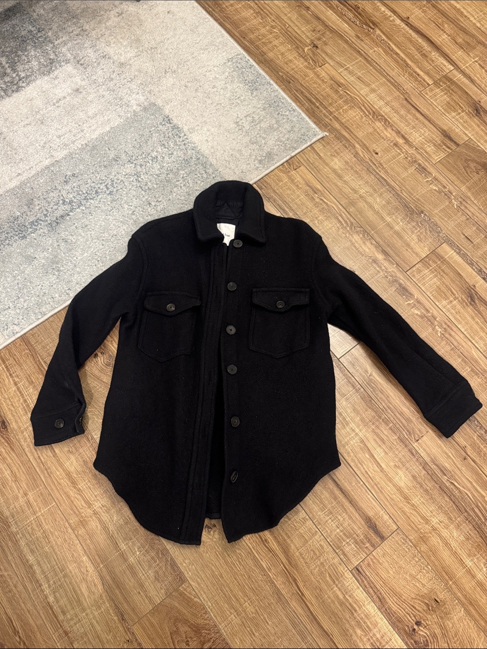 Aritzia Black Button-Up Shirt Jacket shacket
